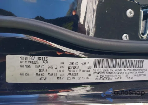 2020 Jeep Compass Limited 4X4 z USA, uszkodzony, nr VIN 3C4NJDCB1LT208774